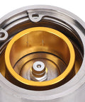 Close-up of Two Pack Trailer Bearing Protectors 2.441 Inch Dia Stainless Steel Aluminum Alloy Heavy Duty Wheel Bearing Protectors