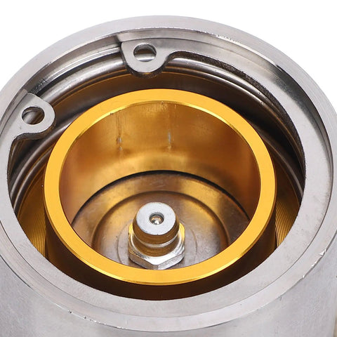 Close-up of Two Pack Trailer Bearing Protectors 2.441 Inch Dia Stainless Steel Aluminum Alloy Heavy Duty Wheel Bearing Protectors