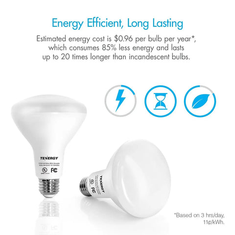 Power-Saving Dimmable LED Flood Light Bulbs, 60W Equivalent, 8W, 2700K Soft Warm White BR30 E26 Can Ceiling Lights, UL Listed