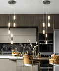 Modern Kitchen Pendant Lighting Over Island With Dimmable 3 Light LED Mini Pendant Fixtures In Black Gold Finish