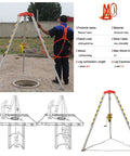 Darn Sturdy Portable Emergency Rescue Tripod With 30 Meter Winch And Legit Aluminum Frame For Deep Well Sewer And Tight Job Sites 440 Lbs Heavy Duty Adjustable Rope System with winch and adjustable legs.