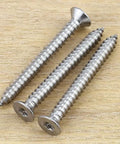 Heavy Duty Pro Grade Size 12 By 2 Inch Flat Head Torx Self Tapping Screws Built Tough 304 Stainless Steel fasteners on wood