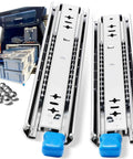 Heavy Duty Drawer Slides 264 Lb Load Capacity Locking Side Mount Full Extension Ball Bearing 18 Inch 1 Pair For Tool Box RV Drawers Cabinets Runners Sliding Rails, side view