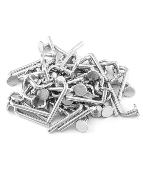 Pallet Rack Drop Pins Set 100 Pcs M7x55mm Heavy Duty J Bolt Safety Universal Pins For Shelving Systems Cross Beam Locker Pins Galvanized Carbon Steel 8mm 5/16in Hole Compatible Ideal For Warehouse And Home, pile of galvanized steel rack safety pins