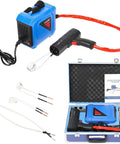 No Stress Smooth Operator 1800W Magnetic Induction Heater with four swappable coils and user manual in blue carrying case.