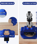 Professional Grade Concealed Hinge Jig With Secure Clamp And Adjustable Marking Scale For Accurate 35 mm Woodworking showing precise scale and flexible fixed design.