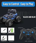 Amphibious 4WD RC Monster Truck With Waterproof Boat And Water Gun, black and blue design, accessories and remote controller