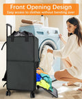 Big Ol 90L Rolling Laundry Backpack With Wheels 3 In 1 Freestanding Laundry Basket And Collapsible Hamper next to washer