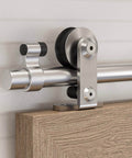 Heavy Duty Stainless Steel Top Mount Sliding Barn Door Hardware Kit For Interior Or Exterior Use Ultra Quiet Smooth Rolling Track