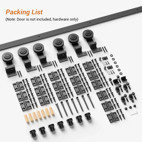 Space Saving Bi Folding Barn Door Hardware Track Kit For Eight Doors, Accordion Style, Heavy Duty, Smooth Operation, Great For Closets, Pantries, Or Room Dividers, For Doors Under 14.75 Inches Wide, Door Not Included