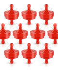 Pack of 10 red Heavy-Duty Lawn Mower Inline Gas Fuel Filter 1/4 Inch ID, 150 Micron Element, For Engines Without Fuel Pumps