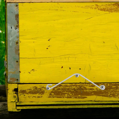 Get Your Bees Buzzing With These Sturdy 10 Pc Beehive Frame Spring Clamps And Curved Clips For Easy Beekeeping Tool Kit Setup And Fastener Jobs on yellow hive