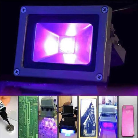 Badass 300W UV LED Curing Lamp Straight Shooter for fast cure resin and PCB solder with focused violet light.