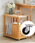 12 Pack 1 Inch Swivel Caster Wheels With Rubber Base And Precision Ball Bearings, smooth glide under wooden cart with decor.