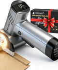 KOXOBET cordless fabric/cardboard cutter side view with LED display and tungsten blades