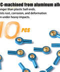 CNC-machined aluminum M2 Tie Rod End Ball Joint, 2mm Steering Linkage Head, 15mm upgrade for HSP Tamiya RC vehicles.