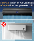Sleek 42 Inch Black Air Curtain With 1000 Cfm High Velocity Airflow And Two Speeds for demonstrating air flow, not an air conditioner.