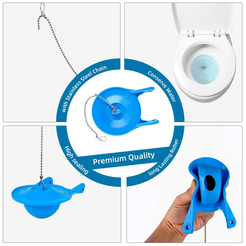 Two Pack 3 Inch Toilet Flapper Replacement For Gerber 99-788 Fits 3 Inch Flush Valves With Stainless Steel Chain Water-Saving Upgrade Easy Install Blue