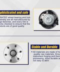 Front and top view of Front Wheel Bearing Hub Assembly 2Pcs For 2000-2008 Cadillac Escalade, Chevy Avalanche, with 6 Lug Bolts ABS.