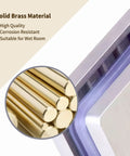 Close-up of solid brass material showcasing quality and corrosion resistance for Heavy Hitter Solid Brass Shower Door Hinges.