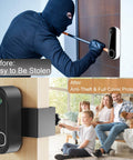 Image of Anti Theft Doorbell Mount For Video Doorbell 2K And HD 2nd Gen No Drill Easy Install Indoor Outdoor Mount With Hidden Anti Theft Screws Ideal For Apartments Homes And Offices Not For Security Doors, showcasing before and after usage, highlighting anti-theft protection and family security.