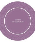 MAHITOI Kids Crafts Collection circular label with purple background and decorative pattern