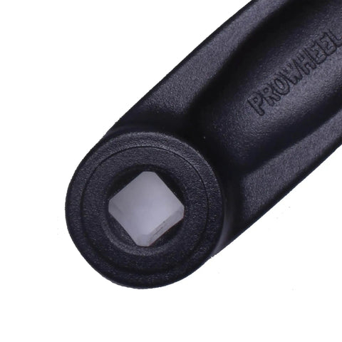 Close-up of Universal Left Crank Arm For Bikes with square hole, showing forged alloy 6061 finish.