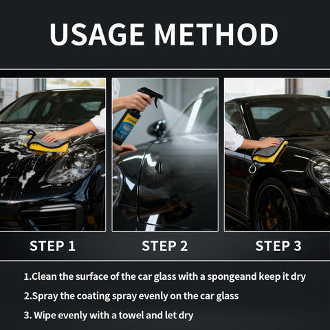 Usage method for Ceramic Coating Spray Kit Two Pack Dope For Quick Detailing, High Gloss Car Polish And Paint Sealant demonstration