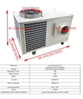 Rock Solid Industrial Air Conditioner Portable Commercial Spot Cooler 220V 61000 Btu 7200W, showing dimensions and features.