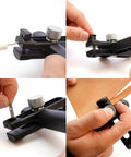 Leather Strip Cutter And Strap Cutter Tool with Three Blades for DIY Leatherworking, durable nylon body, adjustable cutting width