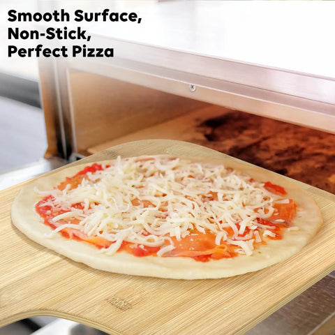 12-Inch Natural Bamboo Pizza Peel Paddle With Easy Lift Tapered Edge For No Stuck Dough Release Eco Friendly Durable Kitchen Tool