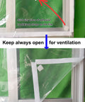 Ditch The Winter Chill With Adjustable Clear Window Insulation Kit Featuring Tough Adhesive Strips Reusable Plastic Film Wrap showing adhesive strap placement on window film.