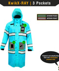 Torrent Trench High Visibility Rain Gear 2 Pack Class 3 ANSI OSHA Reflective Weatherproof Hi Vis Jacket Yellow Medium with pocket layout