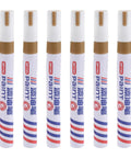 Six Pack Gold Oil Based Paint Markers For Tombstone Restoration And Memorials, Waterproof And Weatherproof, Gold Marker Pens