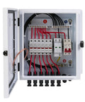 Heavy Duty 6 String Solar Combiner Box With Stout Metal Enclosure, 20A Fuse Protection, Surge Guard, And 63A Breaker for PV Arrays