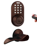 Keyless Entry Digital Deadbolt And Lever Handle Combo With Remote Control And Keypad For Exterior Doors Polished Brass Easy Install No Fuss Fast Secure Access
