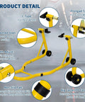 900 Lbs Front And Rear Universal Motorcycle Stand Lift For Most Sport And Dirt Bikes Yellow Portable Bike Stand With Adjustable Brackets showing details