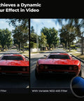 Comparison of dynamic blur effect: left without filter, right with Ultra Slim 67mm Variable ND Filter With 1 To 9 Stops ND2 To ND400