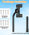 Heavy Duty Antenna Mount Pole For Outdoor Use With 180 Degree Pivot Base shown with screws and L-shaped steel pipe
