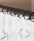Rustproof Metal Shower Curtain Hooks 24 Pack That Glide Smoothly Round Rings For Curtains On A Bathroom Shower Rod Black Finish