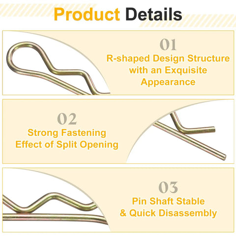 Product details of 30 Piece Hitch Pin Clip Kit 4x86.5mm Zinc Plated Spring Steel R Clips Retaining Pins for various uses