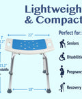 Shower Seat Inside Shower Adjustable Bath Stool With Handles Medical Shower Chair For Seniors Elderly Handicap And Disabled Easy Assembly Sturdy Lightweight Frame Supports Up To 350 Pounds