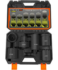 6 Pack Spindle Nut Socket Set With One Half Inch Drive Heavy Duty Tool Kit For Ford F Series GM Toyota And Dana Axles Removes And Installs 4 Slot And 6 Slot Spindle Nuts With Storage Case Lug Out Nut Sockets Remover Puller Kit