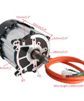 72V 1500W High Speed Brushless Differential Axle Motor For Go Karts Trikes Tricycles Lawn Mowers ATVs Quads Golf Carts 4800 RPM Electric Drive For Performance with cable and shaft