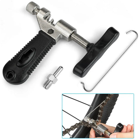 All In One Bike Chain Tool Kit For 6 7 8 Speed Chains with breaker, hook, and pliers for road mountain cycling repairs