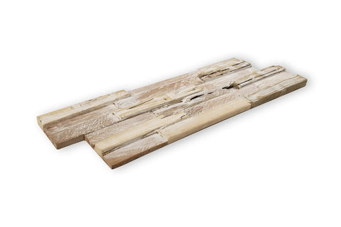 3D Wood Wall Panels Set of 10 Reclaimed Barnwood Planks for Rustic DIY Wall Decor Weathered White Finish No Tools Needed Handmade Look Covers 9.5 Sq Ft
