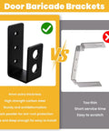 Comparison of two door barricade brackets highlighting benefits of 8 Pack Heavy Duty 2x4 Door Barricade Brackets U Shaped Wood Mount Security Bar Holders For Home Garage Barn Shed Gate Reinforcement Black Easy Install Kit over standard brackets.