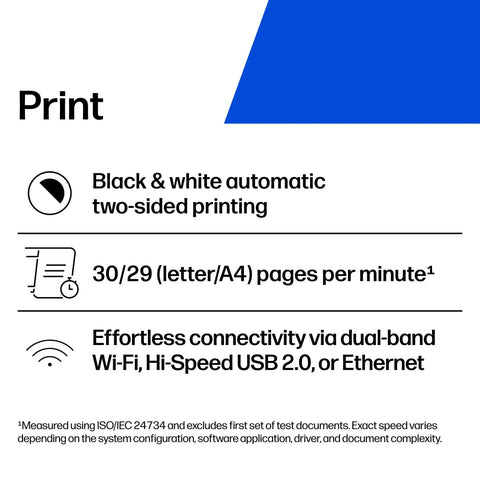 Print features of LaserJet M209dw Wireless Printer with Fast Speeds Easy Setup Mobile Printing Auto Duplex Best for Small Teams