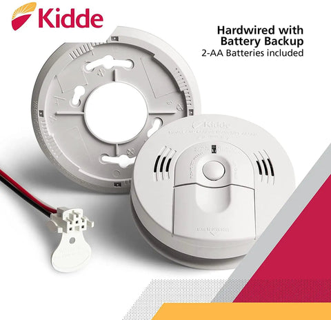 Hardwired Smoke And Carbon Monoxide Detector With Battery Backup And Interconnectable Design shown with battery compartment