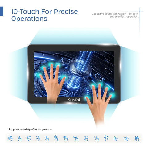 10-point touch display on 15.6 Inch Rugged Industrial Panel PC With 10 Point Capacitive Touch 1920x1080, VESA Bracket, Windows 11 Automation PC